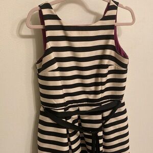 White House Black Market Black and White Asymmetrical Dress